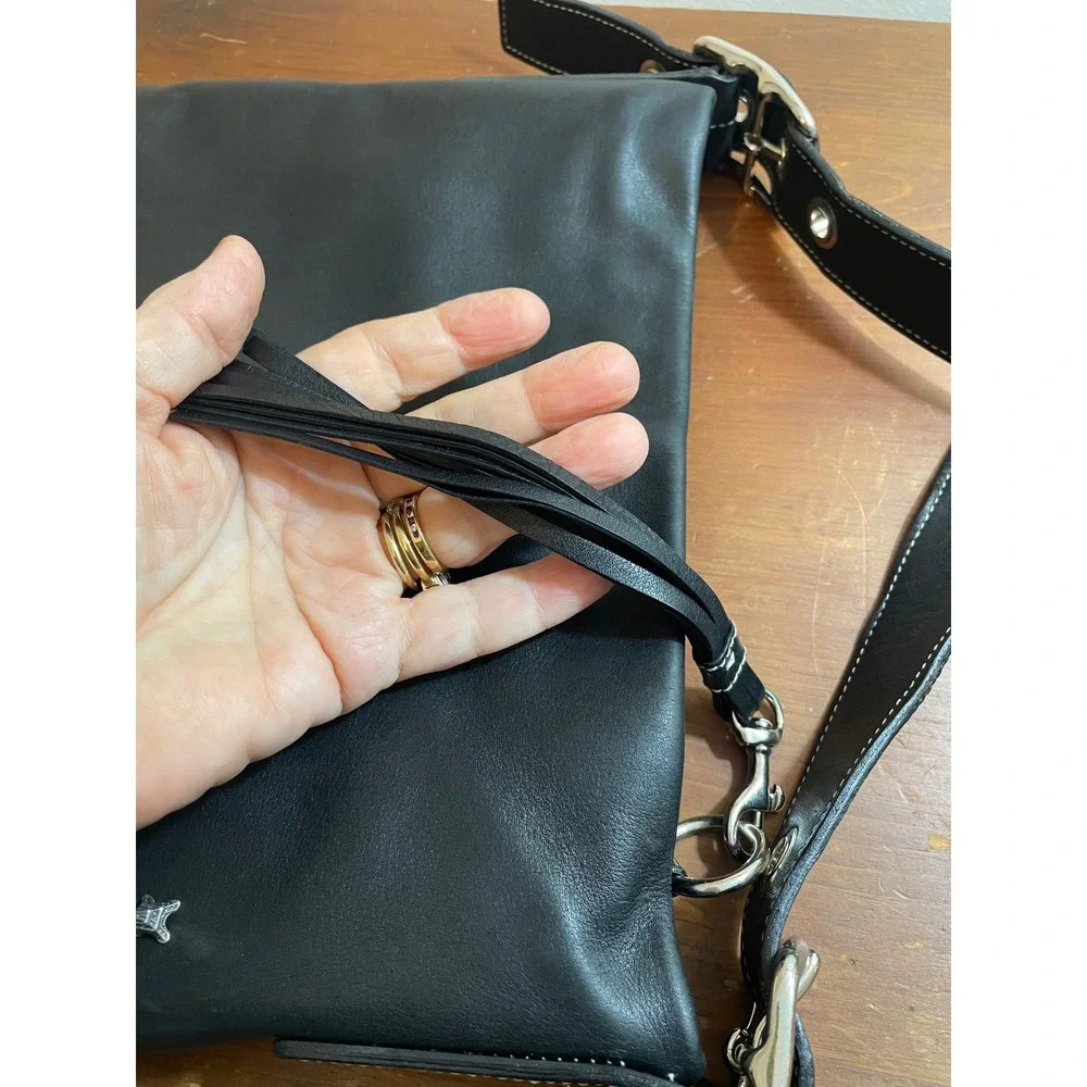 Coach Vintage 1415 Soho Slim Y2K Black Leather‎ Hobo Shoulder Bag Made in Turkey
